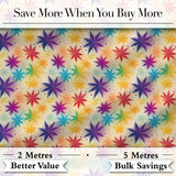 Colorful Floral Starburst Abstract Seamless Pattern Digital Print Fabric by the Metre UK Sewing Quilting Textile