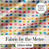 Watercolor Stripe Rainbow Stars Soft Pastel Seamless Pattern Digital Print Fabric by the Metre UK Sewing Quilting Textile