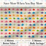 Watercolor Stripe Rainbow Stars Soft Pastel Seamless Pattern Digital Print Fabric by the Metre UK Sewing Quilting Textile
