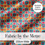 Boho Floral Folk Garden Vibrant Bloom Seamless Pattern Digital Print Fabric by the Metre UK Sewing Quilting Textile
