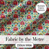 Scandinavian Folk Floral Meadow Bright Flowers Seamless Pattern Digital Print Fabric by the Metre UK Sewing Quilting Textile