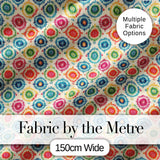 Colorful Folk Floral Medallion  Style Seamless Pattern Digital Print Fabric by the Metre UK Sewing Quilting Textile