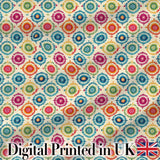 Colorful Folk Floral Medallion  Style Seamless Pattern Digital Print Fabric by the Metre UK Sewing Quilting Textile