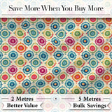 Colorful Folk Floral Medallion  Style Seamless Pattern Digital Print Fabric by the Metre UK Sewing Quilting Textile