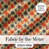 Circular Floral Dots Vintage Inspired Seamless Pattern Digital Print Fabric by the Metre UK Sewing Quilting Textile