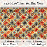 Circular Floral Dots Vintage Inspired Seamless Pattern Digital Print Fabric by the Metre UK Sewing Quilting Textile