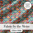 Bohemian Floral Tile Symmetry Vibrant Garden Seamless Pattern Digital Print Fabric by the Metre UK Sewing Quilting Textile