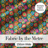 Colorful Dense Floral Meadow  Bloom Seamless Pattern Digital Print Fabric by the Metre UK Sewing Quilting Textile
