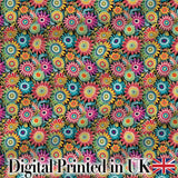 Colorful Dense Floral Meadow  Bloom Seamless Pattern Digital Print Fabric by the Metre UK Sewing Quilting Textile