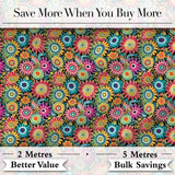 Colorful Dense Floral Meadow  Bloom Seamless Pattern Digital Print Fabric by the Metre UK Sewing Quilting Textile