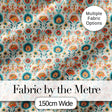 Scandinavian Folk Floral Garden Vintage Style Seamless Pattern Digital Print Fabric by the Metre UK Sewing Quilting Textile