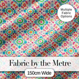 Watercolor Boho Floral Pastel Medallion Soft Seamless Pattern Digital Print Fabric by the Metre UK Sewing Quilting Textile