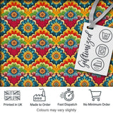 Colorful  Floral Tile Bold Symmetry Seamless Pattern Digital Print Fabric by the Metre UK Sewing Quilting Textile
