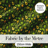 Dark Green Avocado Botanical Leaves Elegant Seamless Pattern Digital Print Fabric by the Metre UK Sewing Quilting Textile