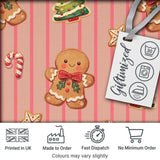 Cute Gingerbread Christmas Cookies Seamless Pattern Digital Print Fabric by the Metre UK Sewing Quilting Textile
