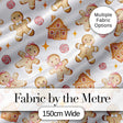 Cute Gingerbread Cookies Candy House Light Grey Background Seamless Pattern Digital Print Fabric by the Metre UK Sewing Quilting Textile
