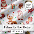Cute Christmas Deer Squirrel Leaves Gift Pattern Grey Background Seamless Digital Print Fabric by the Metre UK Sewing Quilting Textile