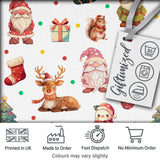 Cute Christmas Deer Squirrel Leaves Gift Pattern Grey Background Seamless Digital Print Fabric by the Metre UK Sewing Quilting Textile
