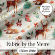 Cute Christmas Deer Squirrel Leaves Gift Pattern Cream Background Seamless Digital Print Fabric by the Metre UK Sewing Quilting Textile
