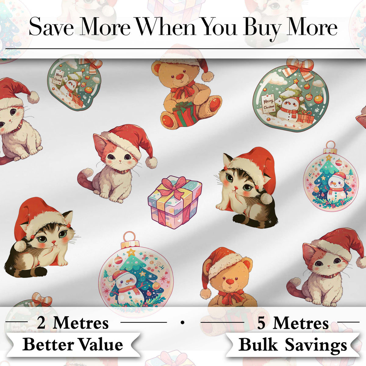 Cute Gingerbread Man Candy Cane Cookie Seamless Pattern White Background Digital Print Fabric by the Metre UK Sewing Quilting Textile