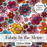 Cute  Floral Flowers on Light Grey Background Seamless Pattern Digital Print Fabric by the Metre UK Sewing Quilting Textile