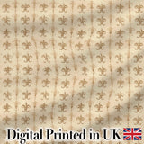Vintage Fleur De Lis Damask Pattern Light Antique Background Seamless Digital Print Fabric by the Metre UK Sewing Quilting Textile