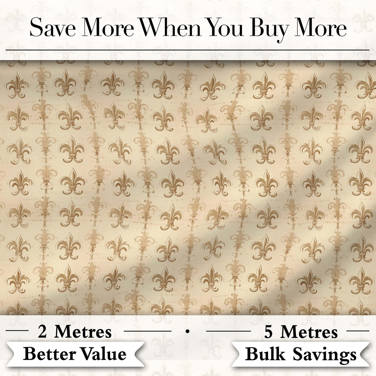 Vintage Fleur De Lis Damask Pattern Light Antique Background Seamless Digital Print Fabric by the Metre UK Sewing Quilting Textile