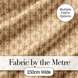 Vintage Fleur De Lis Damask Pattern Classic Cream Background Seamless Digital Print Fabric by the Metre UK Sewing Quilting Textile