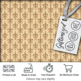 Vintage Fleur De Lis Damask Pattern Classic Cream Background Seamless Digital Print Fabric by the Metre UK Sewing Quilting Textile