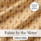 Vintage Aged Fleur De Lis Classic Antique Style Seamless Pattern Digital Print Fabric by the Metre UK Sewing Quilting Textile