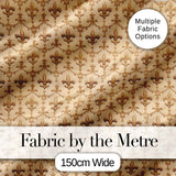 Classic Beige Fleur De Lis Scroll Detail Seamless Pattern Elegant Design Digital Print Fabric by the Metre UK Sewing Quilting Textile