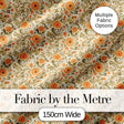 Vintage Orange Floral Vine Seamless Pattern  Botanical Design Digital Print Fabric by the Metre UK Sewing Quilting Textile