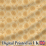 Warm Beige Ornate Mandala Floral Seamless Pattern Elegant Vintage Design Digital Print Fabric by the Metre UK Sewing Quilting Textile