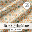 Soft Pastel Orange Green Floral Seamless Pattern  Garden Style Digital Print Fabric by the Metre UK Sewing Quilting Textile