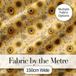 Vintage Mustard Black Floral Sunburst Seamless Pattern Classic  Design Digital Print Fabric by the Metre UK Sewing Quilting Textile