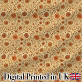 Vintage Autumn Floral Vine Seamless Pattern Warm Orange Beige Botanical Digital Print Fabric by the Metre UK Sewing Quilting Textile