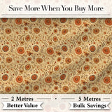 Vintage Autumn Floral Vine Seamless Pattern Warm Orange Beige Botanical Digital Print Fabric by the Metre UK Sewing Quilting Textile