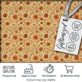 Vintage Autumn Floral Vine Seamless Pattern Warm Orange Beige Botanical Digital Print Fabric by the Metre UK Sewing Quilting Textile