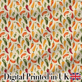 Colorful Chili Pepper Seamless Pattern Red Green Yellow Food Print Digital Print Fabric by the Metre UK Sewing Quilting Textile