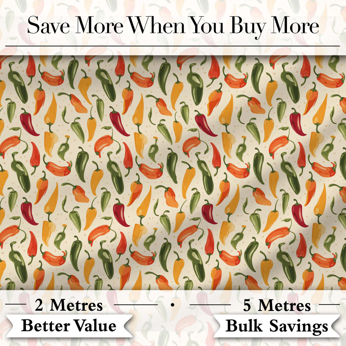Colorful Chili Pepper Seamless Pattern Red Green Yellow Food Print Digital Print Fabric by the Metre UK Sewing Quilting Textile