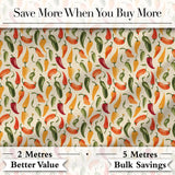 Colorful Chili Pepper Seamless Pattern Red Green Yellow Food Print Digital Print Fabric by the Metre UK Sewing Quilting Textile