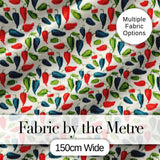 Hand Painted Pepper Seamless Pattern Red Blue Green Vegetable Print Digital Print Fabric by the Metre UK Sewing Quilting Textile