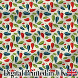 Hand Painted Pepper Seamless Pattern Red Blue Green Vegetable Print Digital Print Fabric by the Metre UK Sewing Quilting Textile