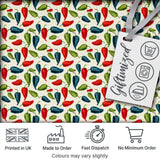 Hand Painted Pepper Seamless Pattern Red Blue Green Vegetable Print Digital Print Fabric by the Metre UK Sewing Quilting Textile