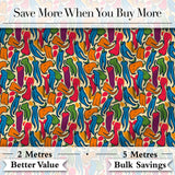 Bright Abstract Multicolor Pepper Seamless Pattern Modern Artistic Food Print Digital Print Fabric by the Metre UK Sewing Quilting Textile