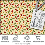 Soft  Chili Pepper Seamless Pattern Warm Red Green Kitchen Style Digital Print Fabric by the Metre UK Sewing Quilting Textile