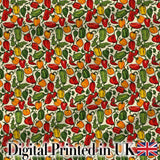 Hand Drawn Mixed Bell Pepper Seamless Pattern Red Green Yellow Vegetable Print Digital Print Fabric by the Metre UK Sewing Quilting Textile