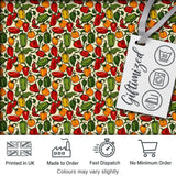 Hand Drawn Mixed Bell Pepper Seamless Pattern Red Green Yellow Vegetable Print Digital Print Fabric by the Metre UK Sewing Quilting Textile