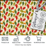Painterly Chili Pepper Tossed Seamless Pattern Background v Digital Print Fabric by the Metre UK Sewing Quilting Textile