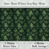 Dark Green Ornamental Damask Seamless Pattern Classic Style Digital Print Fabric by the Metre UK Sewing Quilting Textile